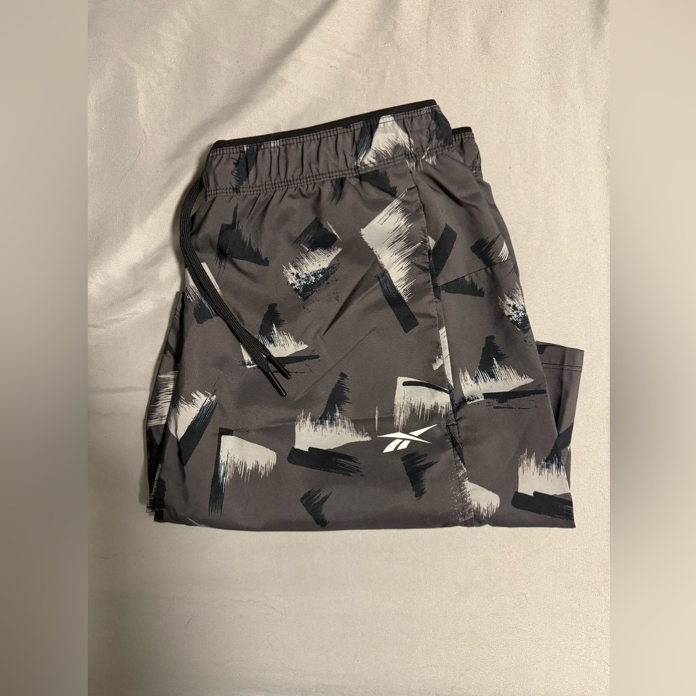 Men’s Grey and Black Running Shorts